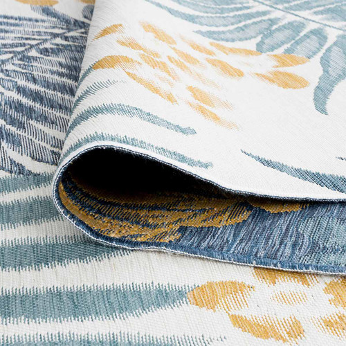 Palm Island Blue & Gold Indoor/Outdoor Rug - 2 x 3