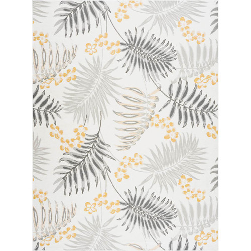 Palm Island Gray & Gold Indoor/Outdoor Rug - 5 x 7