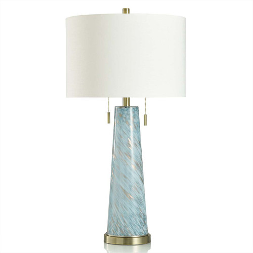 Blue Wave Tapered Glass Table Lamp