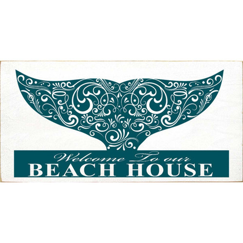 Beach Welcome Whale Tail Wall Art