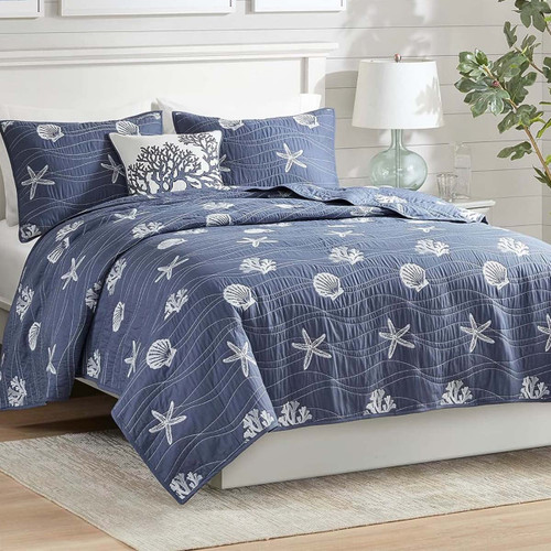 Coastal Breeze Reversible Quilt Set - King/Cal King