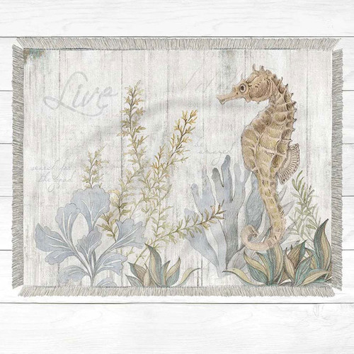 Serene Seahorse Throw - Large