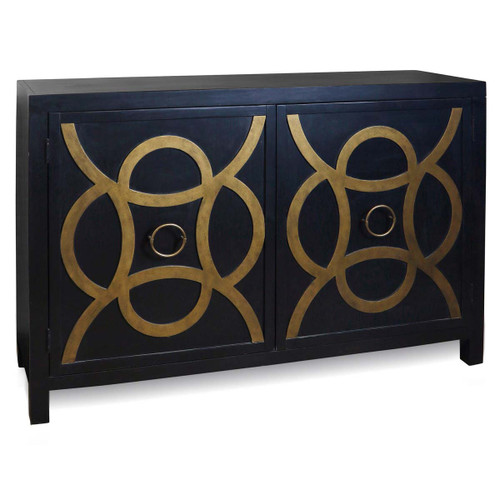 Ocean Weathered Cabinet - Black and Gold