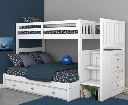 Serenity Twin/Full Bunk Bed with Stairs & 7 Drawers - OUT OF STOCK UNTIL 09/18/2024