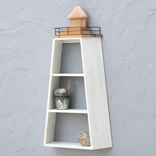 Lighthouse Wood Wall Shelf