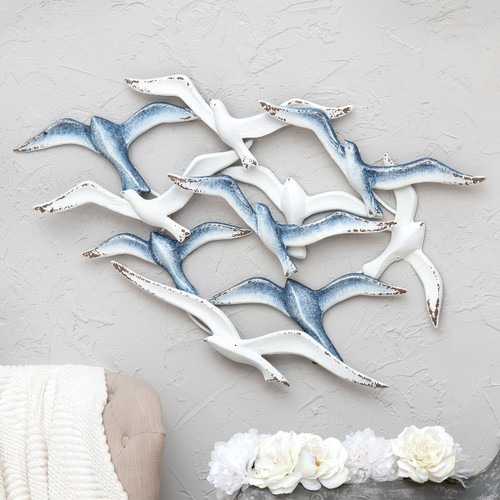 Flock of Seagulls Metal Wall Art