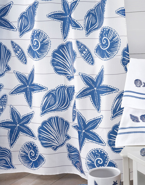 Azul Coastal Shells Shower Curtain