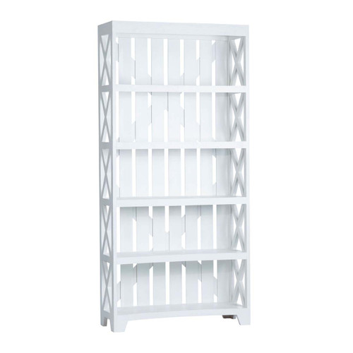 Coastal Crest Slat Back Bookcase