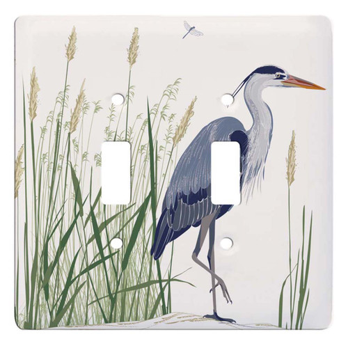 Marsh Heron Double Switch Plate