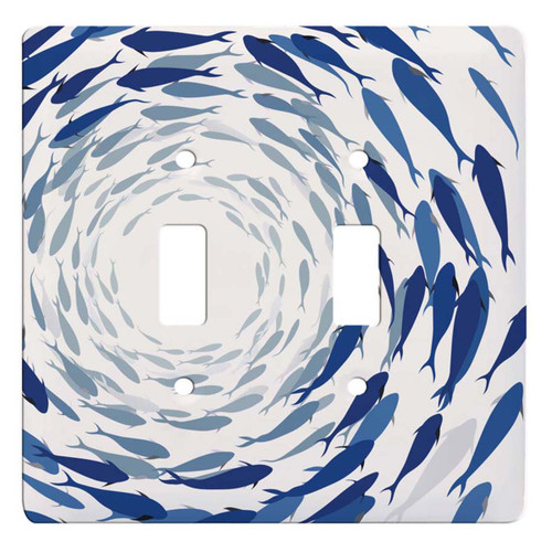 Blue Fish Double Switch Plate