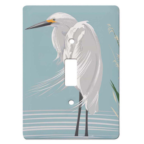 Great Egret Single Switch Plate