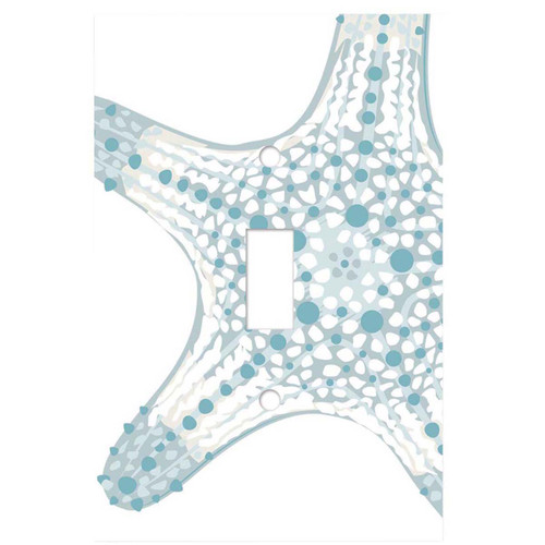 Blue Starfish Single Switch Plate - OVERSTOCK