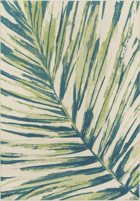 Aqua Breeze Palm Indoor/Outdoor Rug - 2 x 4