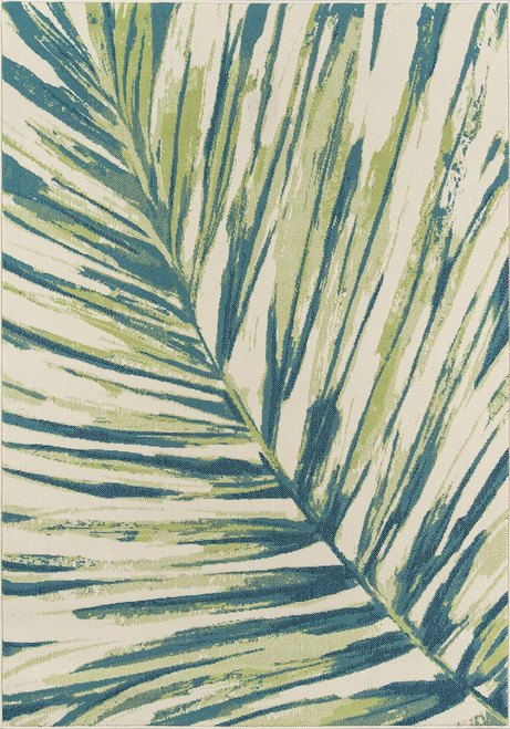 Aqua Breeze Palm Indoor/Outdoor Rug - 2 x 8