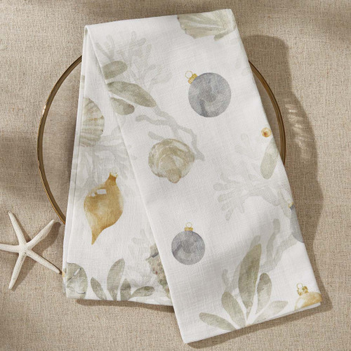 Seashell & Ornament Dishtowel - Set of 4