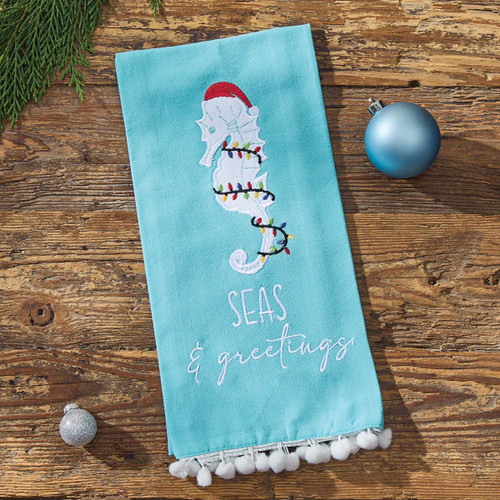 Santa Sea Horse Dishtowel - Set of 4