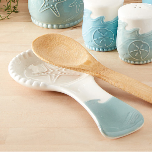 Coastal Waves Spoon Rest with Spoon