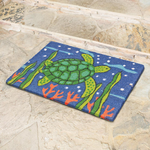 Vibrant Sea Turtle Coir Mat