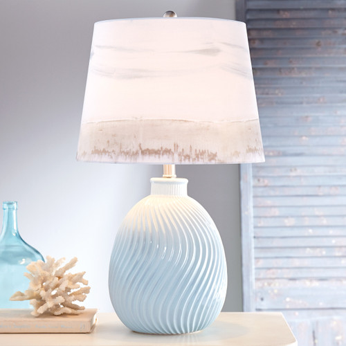 Serene Shores Abstract Table Lamp