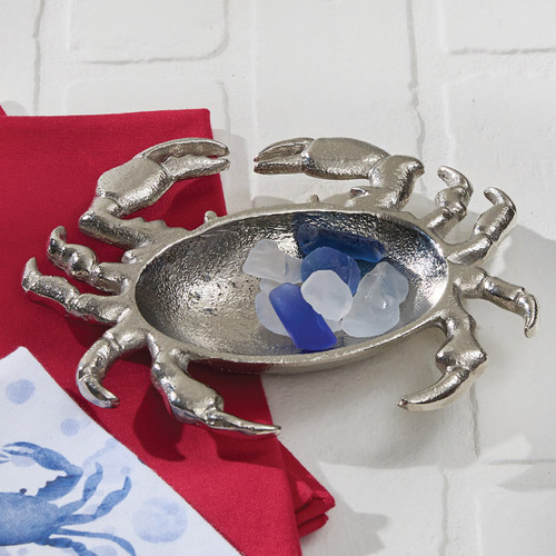 Silvery Crab Trinket Dish