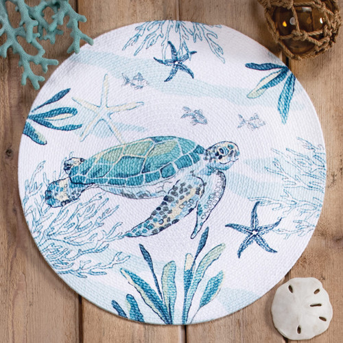 Blue Bay Sea Turtle Braided Placemat