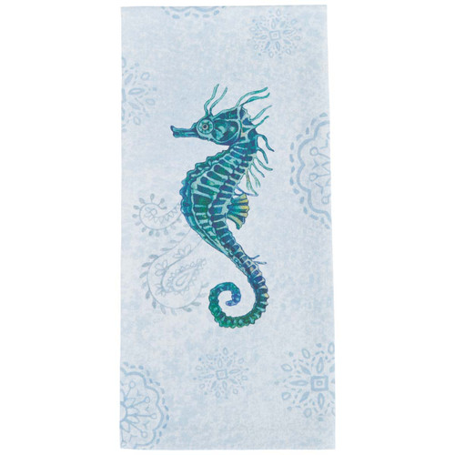 Aqua Seahorse Dishtowels - Set of 4