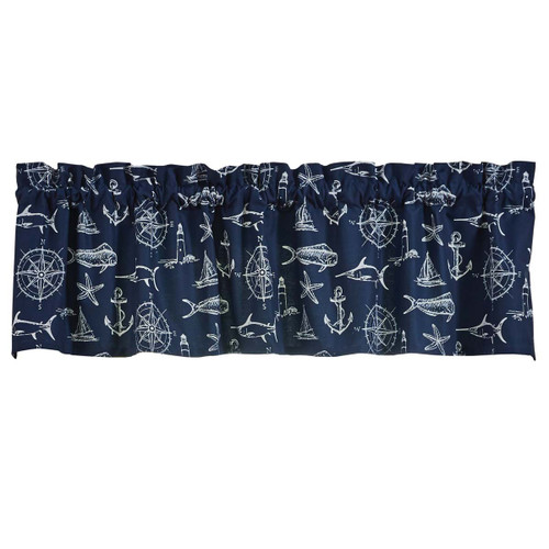 Nautical Navigator Navy Valance