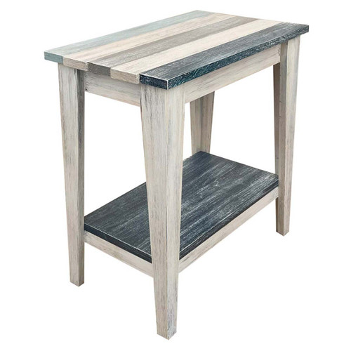 Abalone Stripe Rectangle End Table
