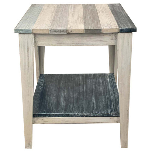 Abalone Stripe Square End Table