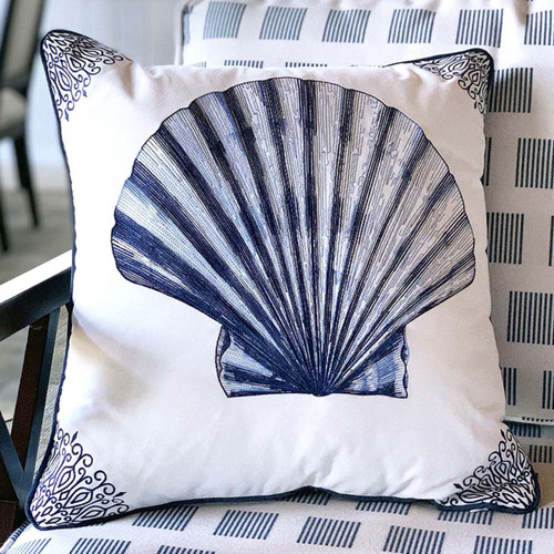 Sapphire Shell Indoor/Outdoor Pillow