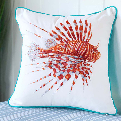 Orange Dragon Fish Indoor/Outdoor Pillow