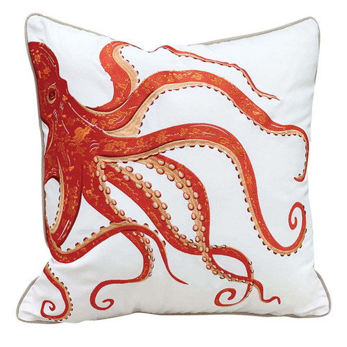 Octopus Orange Flame Indoor/Outdoor Pillow