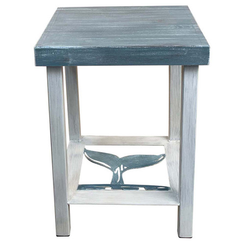 Whale Tail Square End Table - Blue