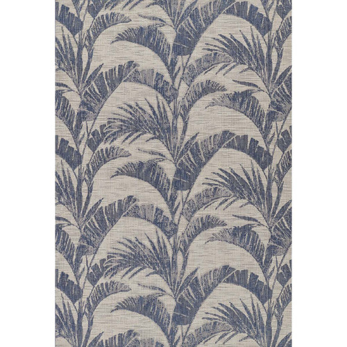 Blue Summer Palm Indoor/Outdoor Rug - 3 x 8