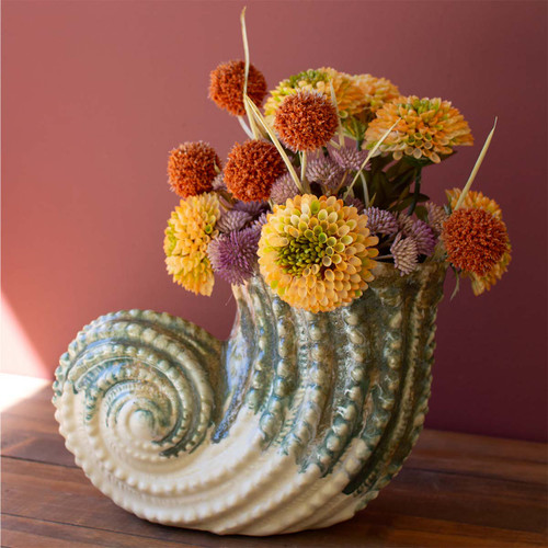 Coiled Seashell Ceramic Vase - OUT OF STOCK UNTIL 09/18/2024