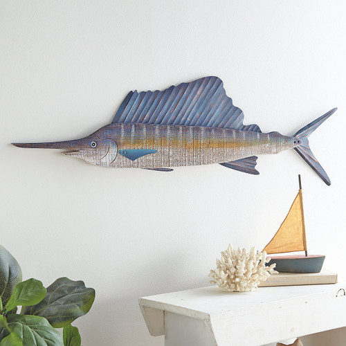 Sailfish Wood Wall Hanging