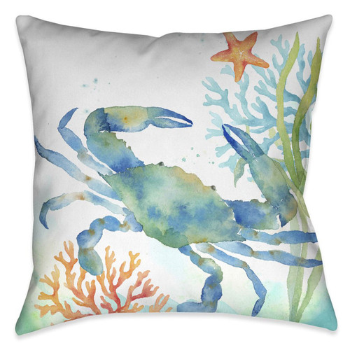 Blue Crab Crawl 18 x 18 Outdoor Pillow