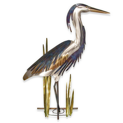 Blue Heron Head Up Wall Art - Right Facing