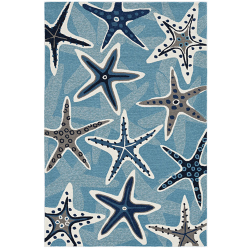 Blue Stars Indoor/Outdoor Rug - 5 x 8