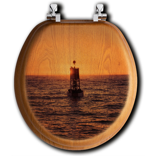 Buoy at Sunset Toilet Seat - Round