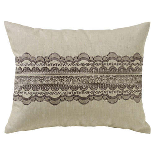 Burlap with Lace Design Accent Pillow - OUT OF STOCK UNTIL 08/09/2024