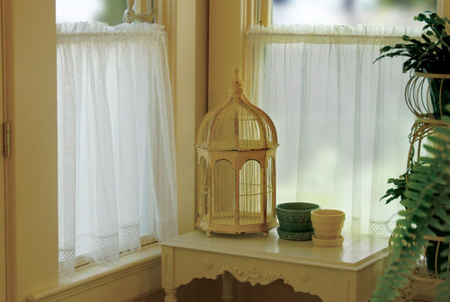 Chelsea Ecru Lace Window Tier - 48 x 30 - OUT OF STOCK UNTIL 03/12/2024