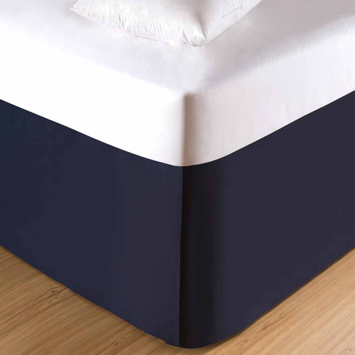 Coral Bay Navy Bedskirt - King - OVERSTOCK