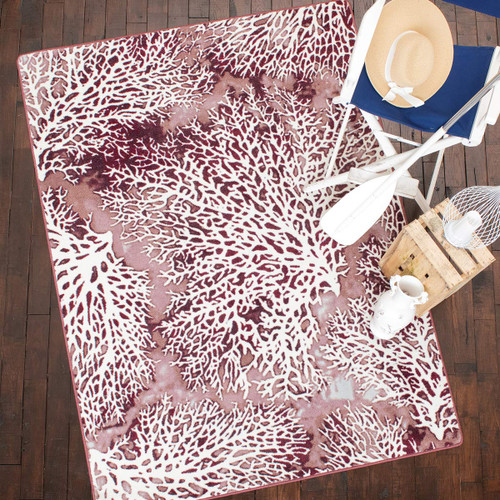 Coral Merlot Rug - 2 x 8