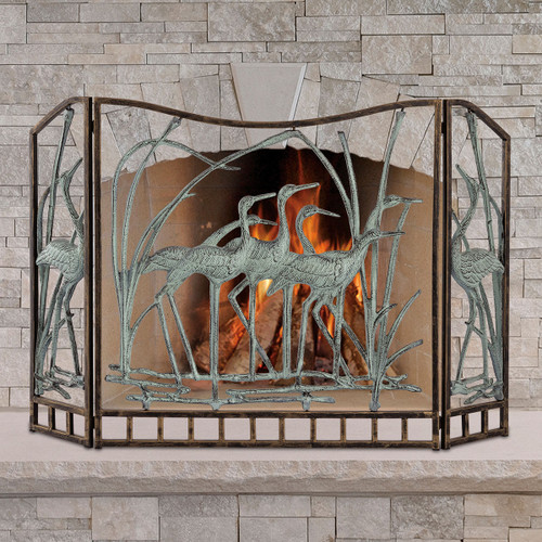 Crane Flock Fireplace Screen