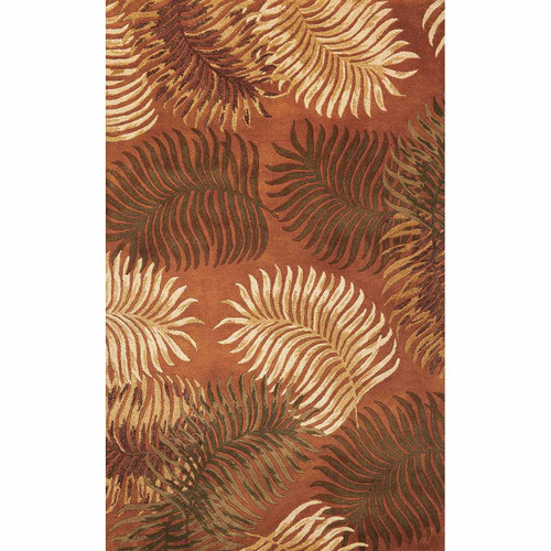 Havana Rust Fern View Rug - 3 x 4