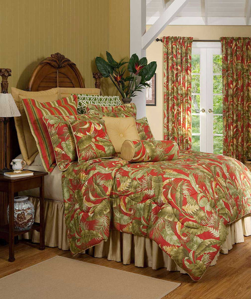 Island Paradise Comforter Set with 15 Inch Drop Bedskirt - Full