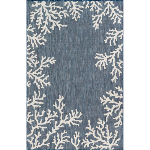 Miami Coral Navy Indoor/Outdoor Rug - 8 x 10