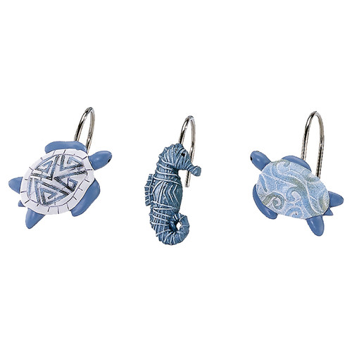 Mosaic Sea Turtle Shower Hooks - Set of 12