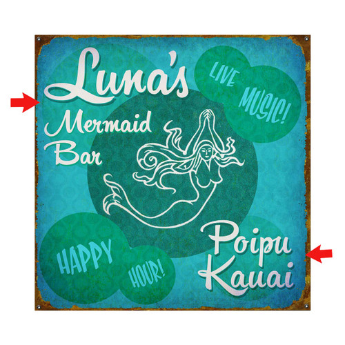 PG Mermaid Bar Personalized Sign - 28 x 28